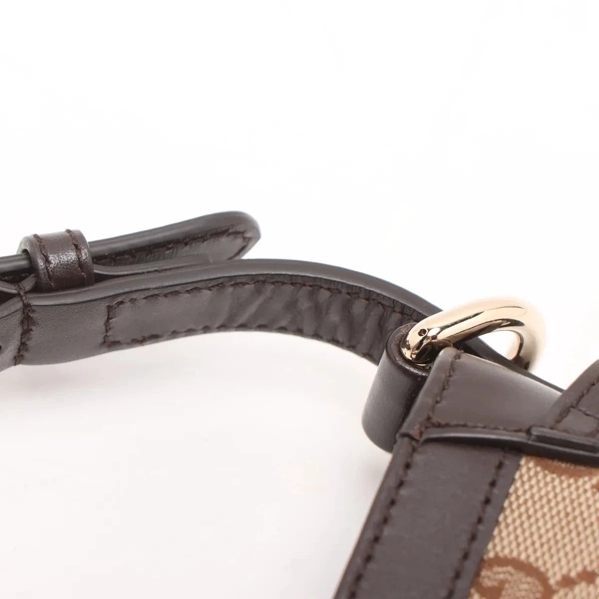 Pre-Loved Jackie Crossbody Bag Monogram Coated Canvas Mini with Gold Hardware, Beige Brown