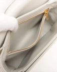 Pre-Loved Triomphe Shoulder Bag Leather Teen with Gold Hardware, White