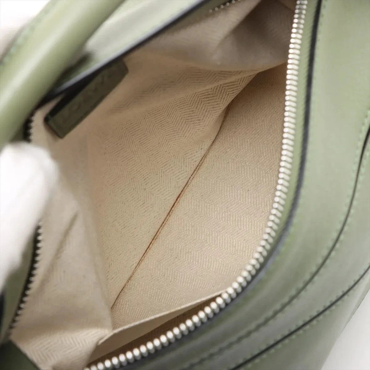 Pre-Loved Puzzle Handbag Leather Small with Silver Hardware, Green
