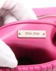 Pre-Loved Crystal Matelassé Shoulder Bag Matelassé Leather with Silver Hardware, Pink