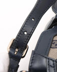Pre-Loved GG Canvas Bucket Bag Crossbody Bag GG Monogram Coated Canvas Mini with Gold Hardware, Navy / Beige