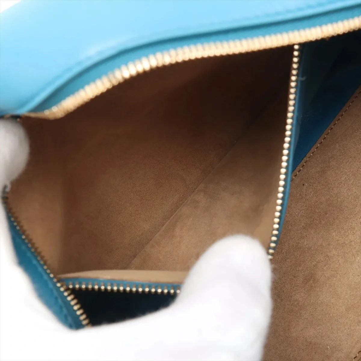 Pre-Loved Amazona Handbag Leather Small with Gold Hardware, Blue