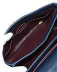 Pre-Loved Trendy CC Handbag Quilted Leather Small with Gold Hardware, Navy