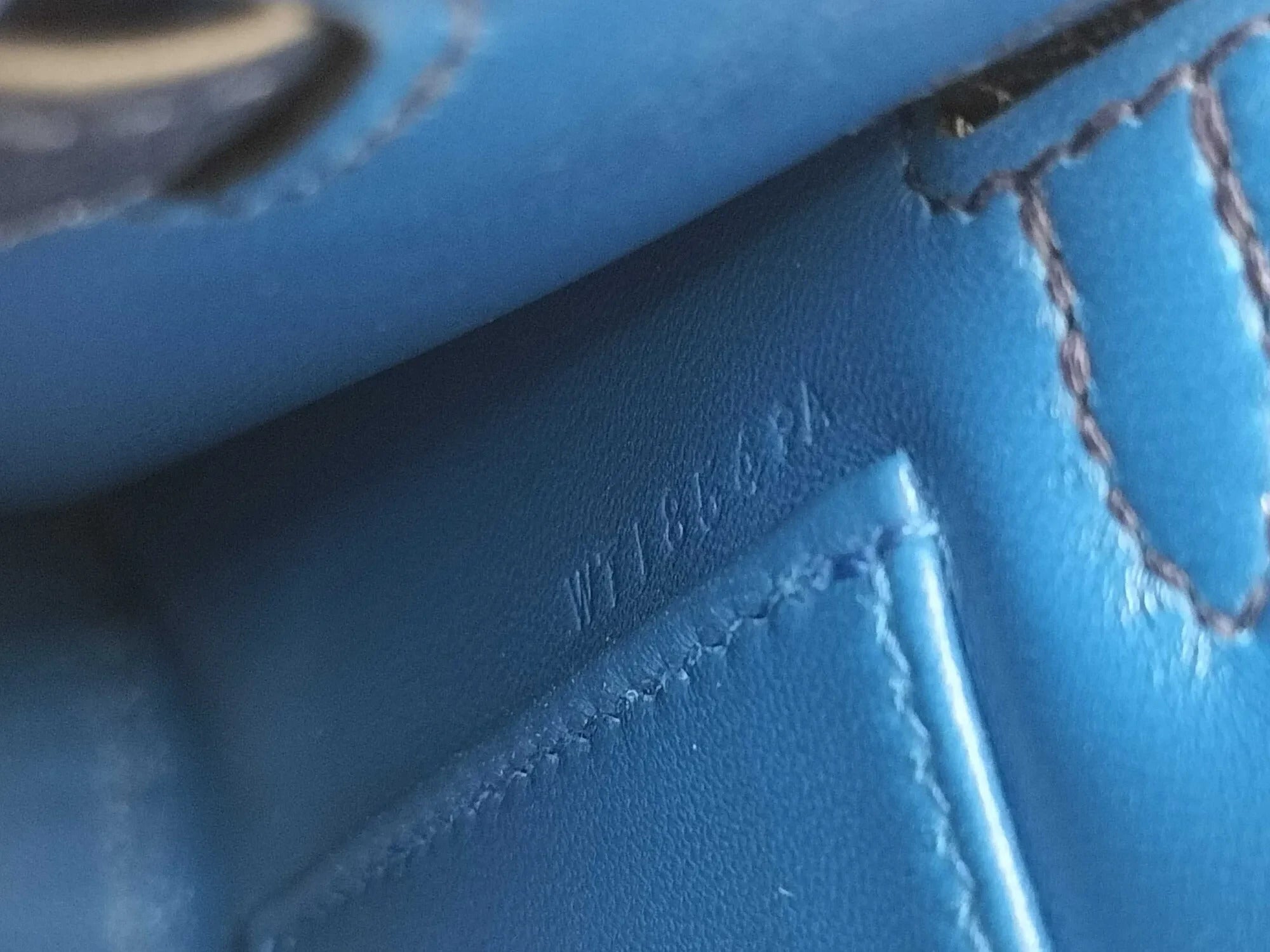 Pre-Loved Kelly Handbag Leather Mini II with Palladium Hardware, Navy Blue
