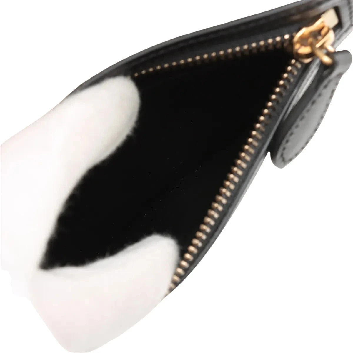 Pre-Loved Luggage Tote Leather Mini with Gold Hardware, Black and White