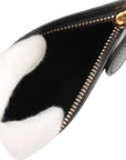 Pre-Loved Luggage Tote Leather Mini with Gold Hardware, Black and White