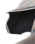 Pre-Loved Triomphe Backpack Triomphe Coated Canvas with Silver Hardware, Black and Brown