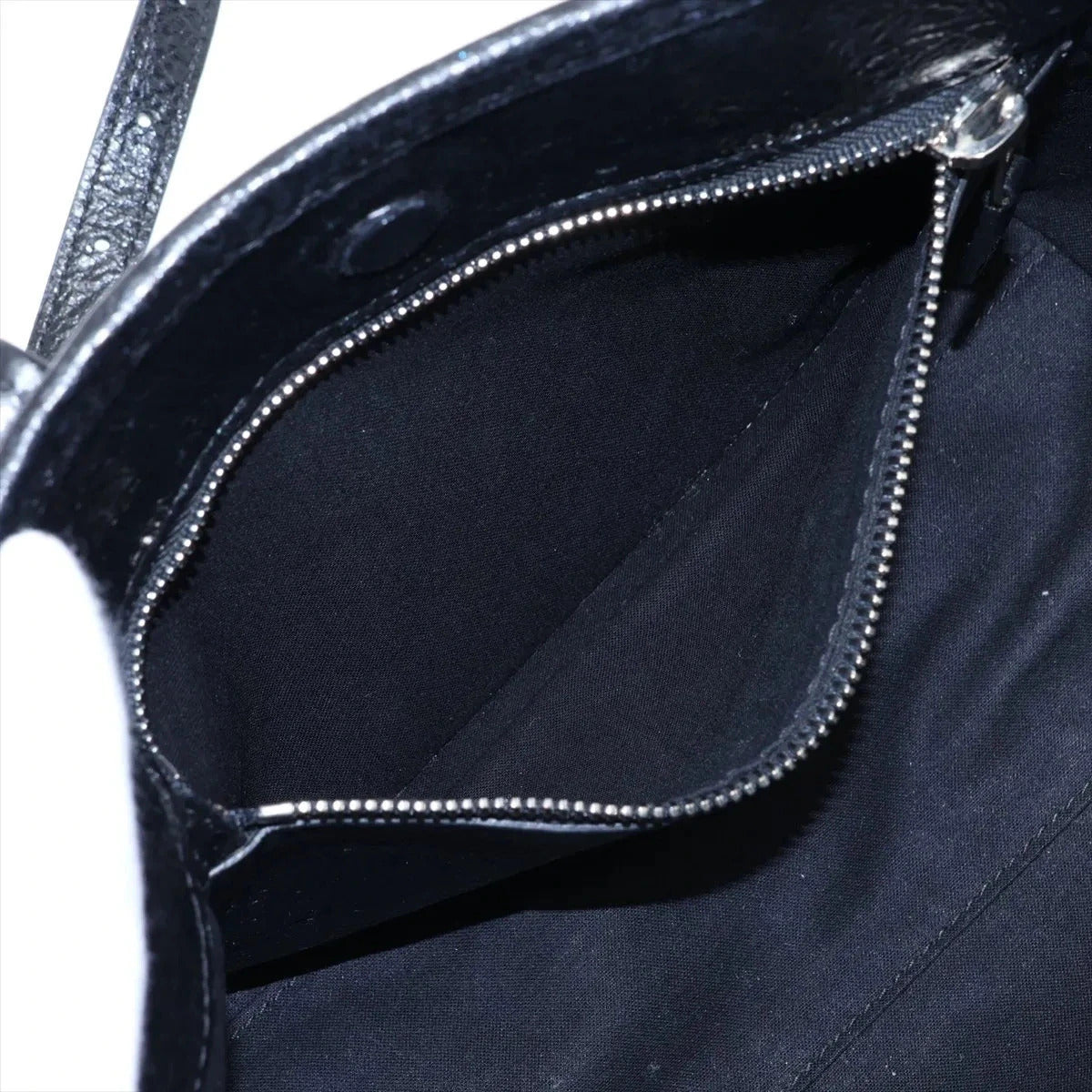 Pre-Loved Barbes East-West Shopper Tote Leather Small with Silver Hardware, Black