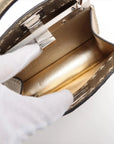 Pre-Loved Peekaboo Handbag Leather Mini with Silver Hardware, Gold