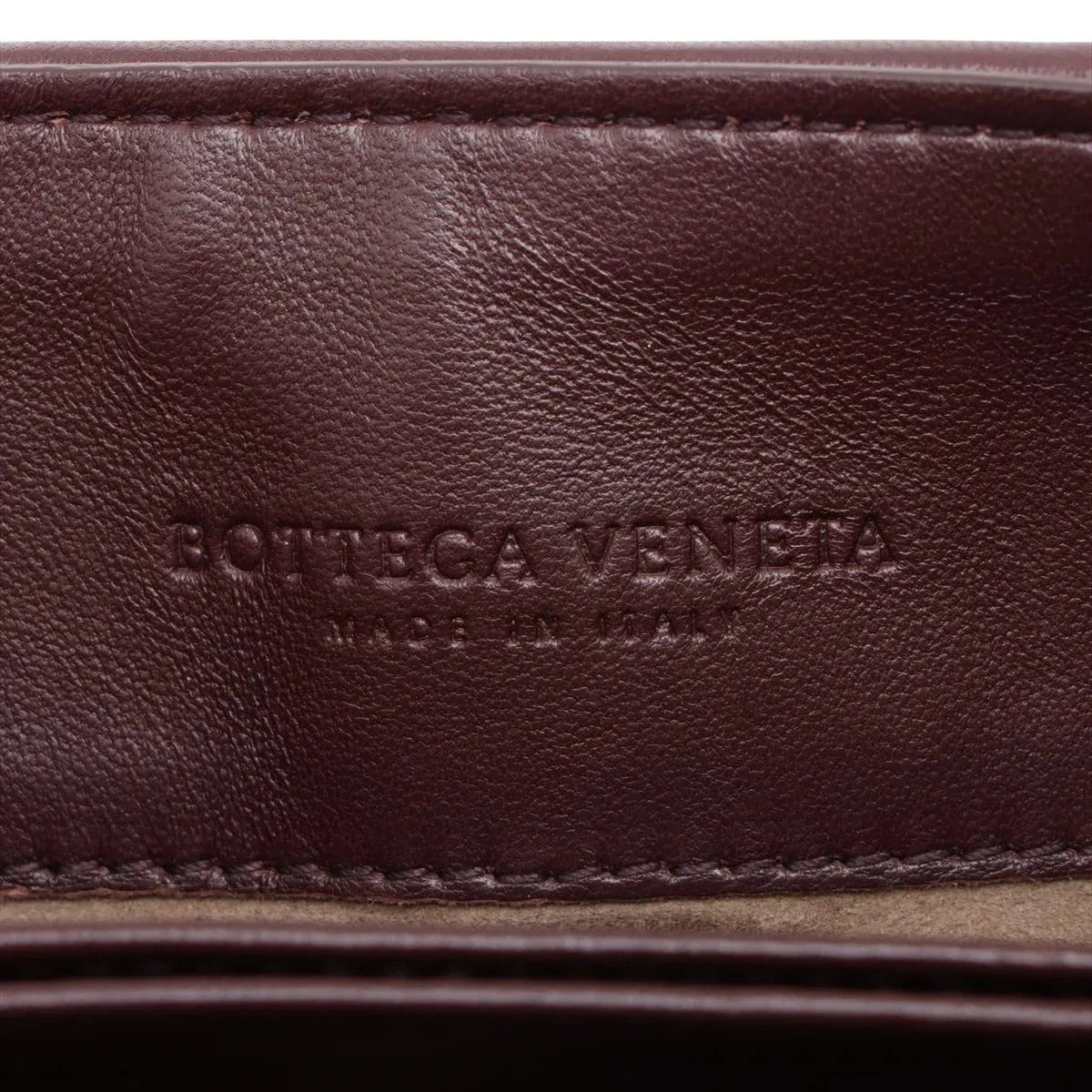 Pre-Loved Olimpia Crossbody Bag Intrecciato Leather Baby with Aged Gold Hardware, Burgundy