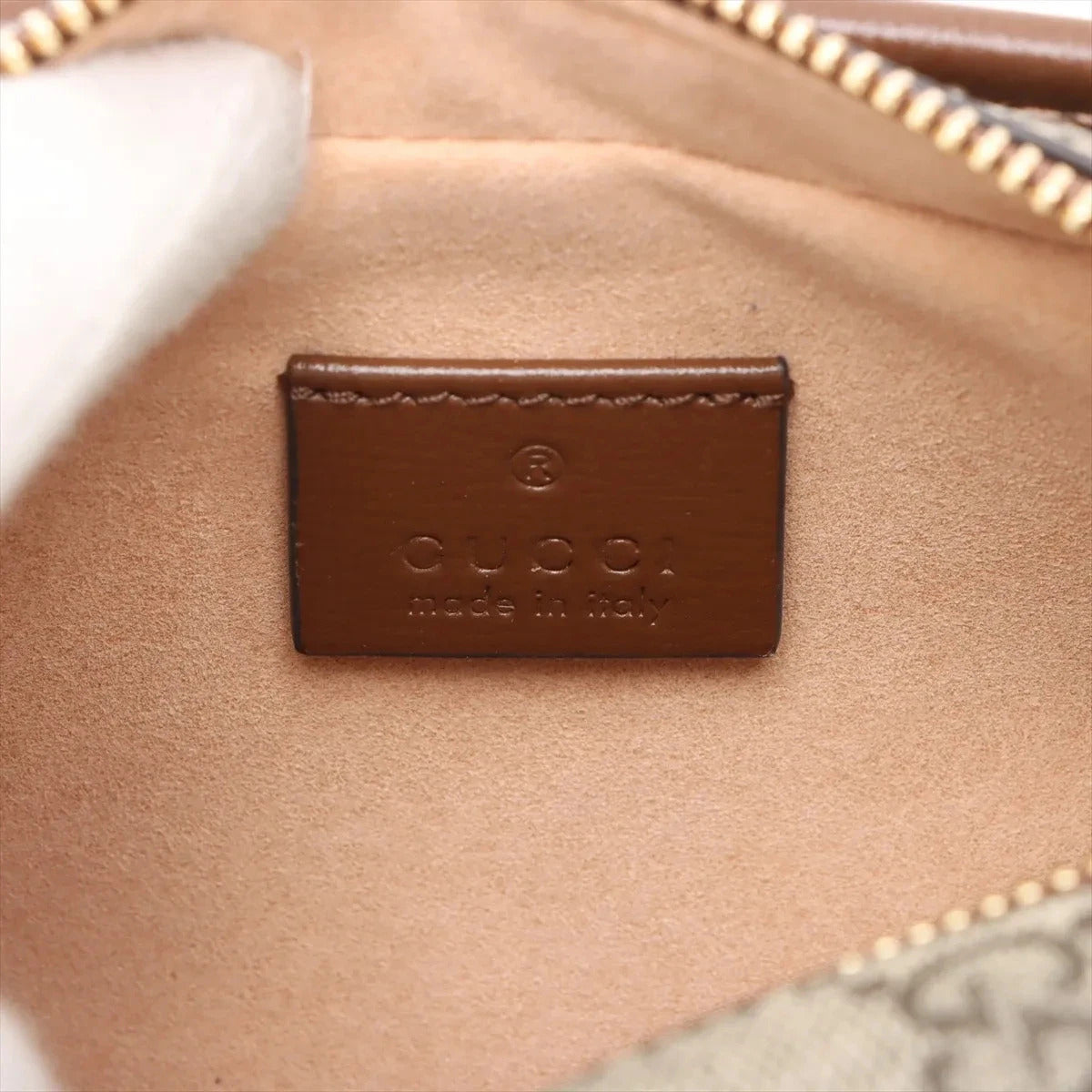 Pre-Loved GG Retro Interlocking G Camera Bag Crossbody Bag GG Supreme Coated Canvas Mini with Gold Hardware, Beige and Ebony