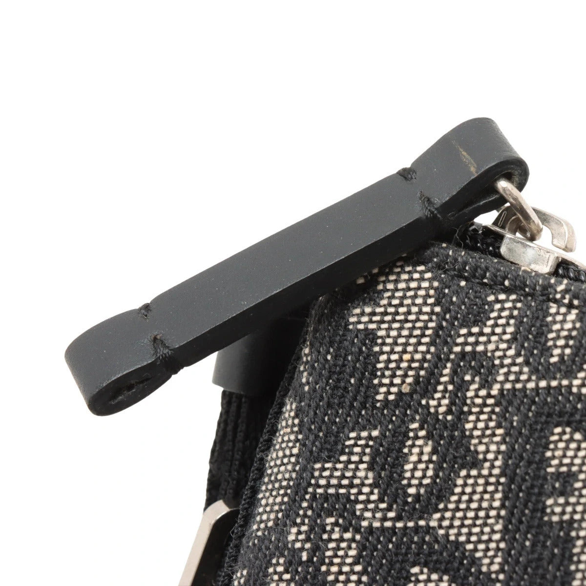 Pre-Loved Trotter Shoulder Bag Trotter Coated Canvas with Silver Hardware, Black