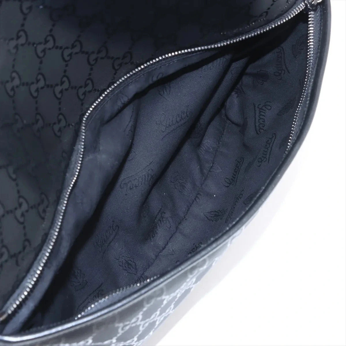Pre-Loved GG Imprime Backpack Monogram Coated Canvas with Silver Hardware, Black