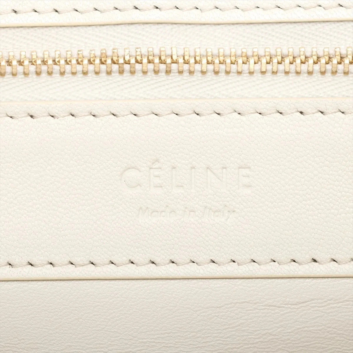 Pre-Loved Cabas Bi-Cabas Vertical Tote Leather with Gold Hardware, White and Yellow