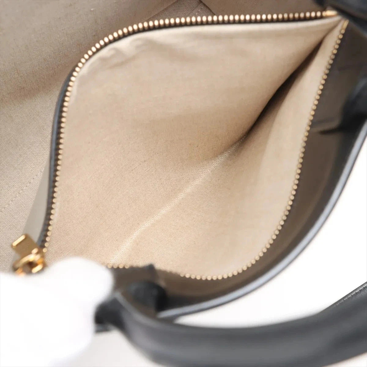 Pre-Loved Triomphe Vertical Cabas Tote Triomphe Coated Canvas Small with Gold Hardware, Beige and Black