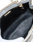 Pre-Loved Galleria Handbag Leather Small with Gold Hardware, Gradient Grey/White