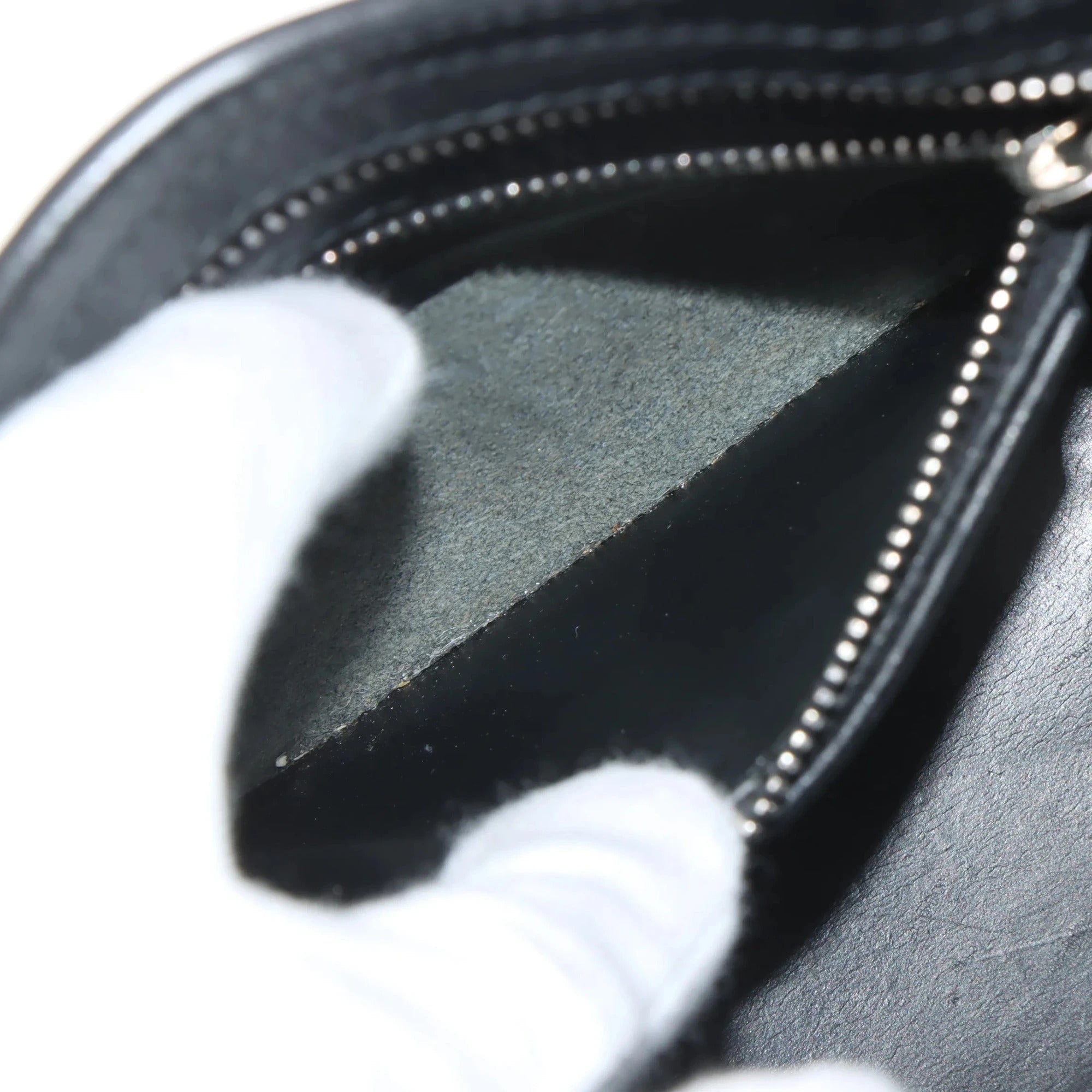 Pre-Loved Classic City Handbag Canvas Plain Mini with Silver Hardware, Black
