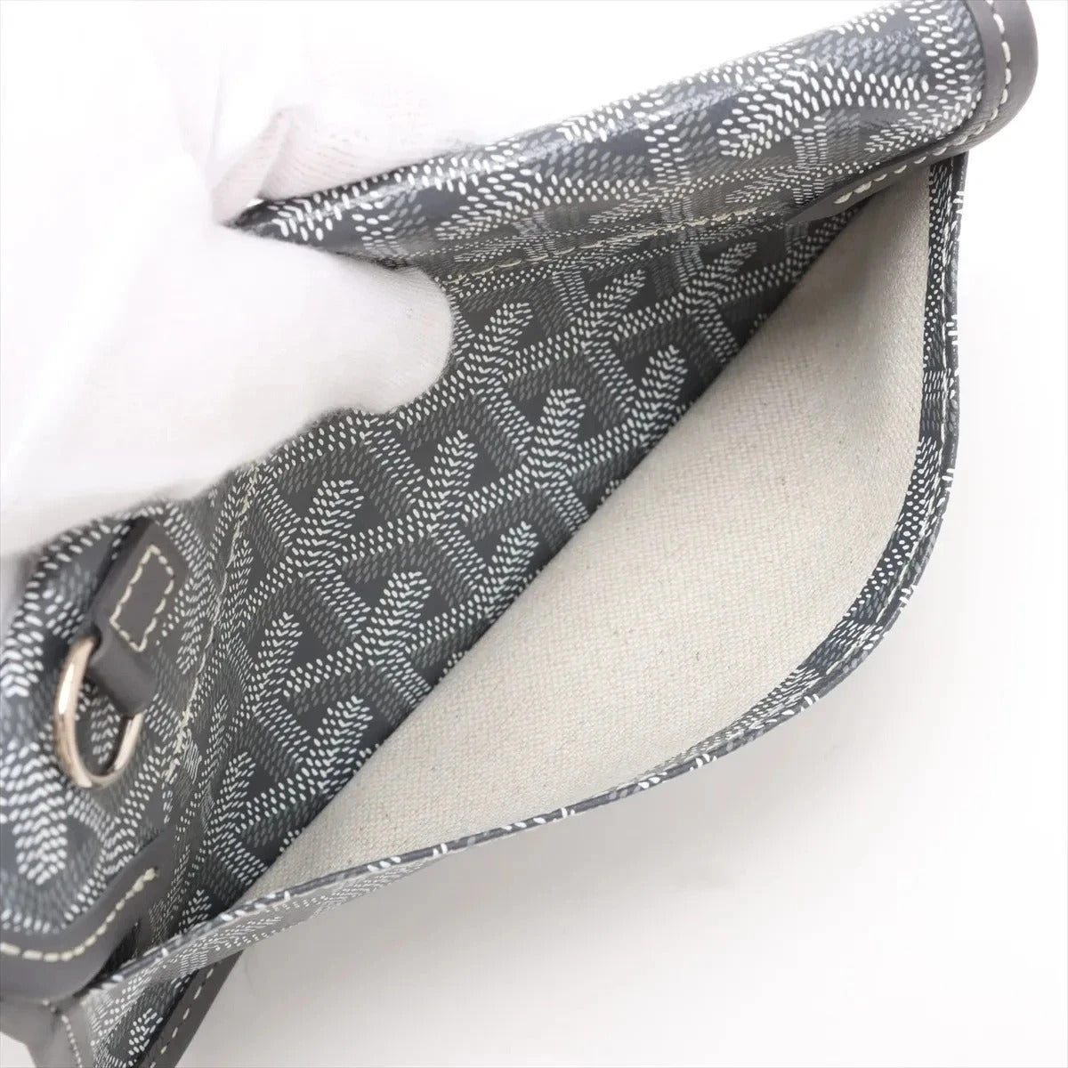 Pre-Loved Saint Louis Tote Goyardine Coated Canvas GM with Silver Hardware, Grey