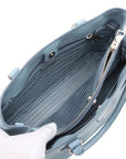 Pre-Loved Galleria Tote Leather Medium with Silver Hardware, Light Blue