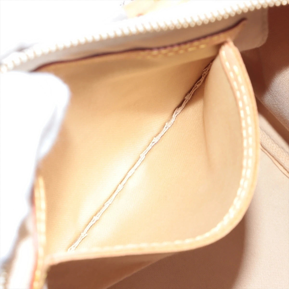 Pre-Loved Speedy Handbag Damier Coated Canvas 25 with Gold Hardware, Cream