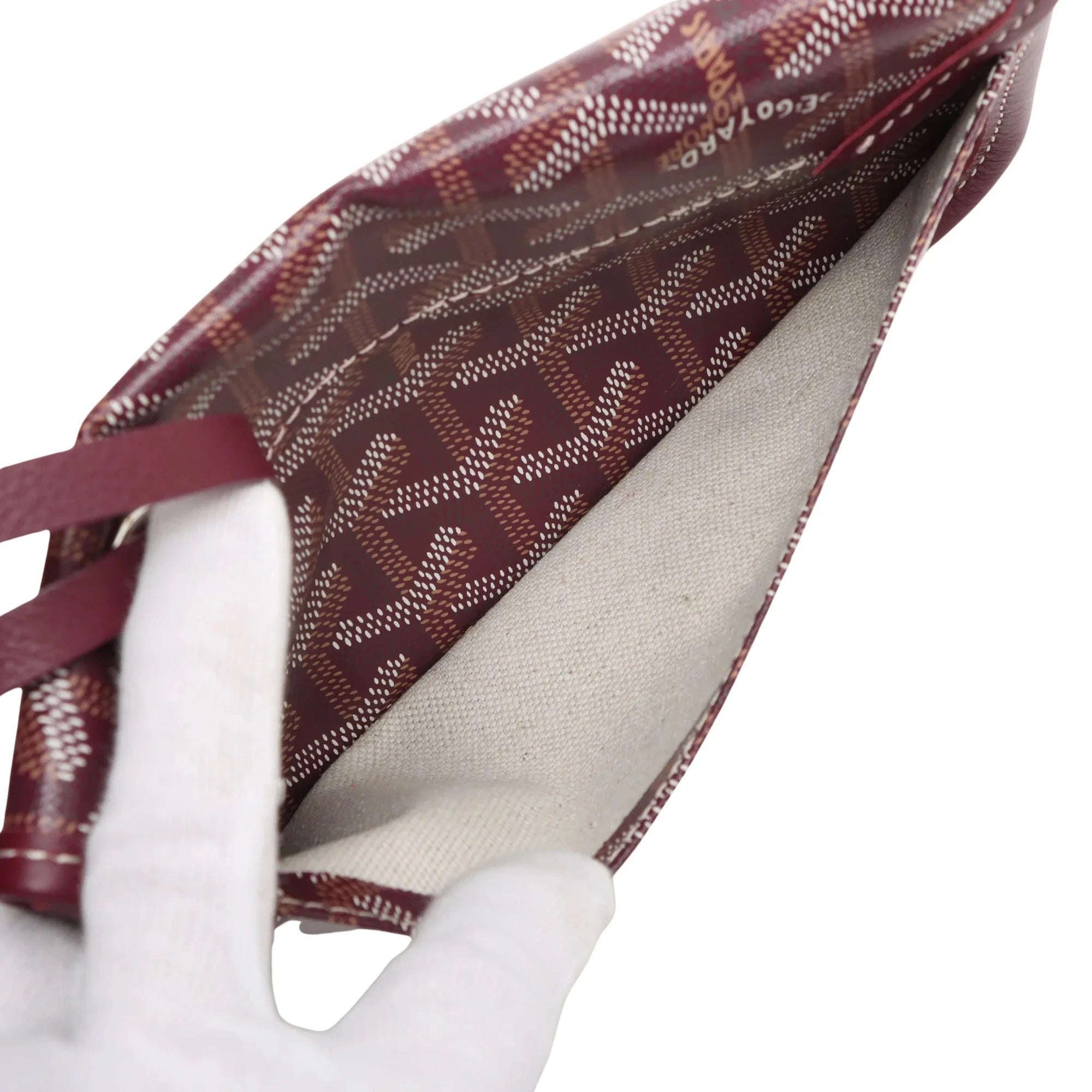 Pre-Loved Saint Louis Tote Goyardine Coated Canvas PM with Silver Hardware, Burgundy