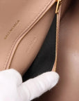 Pre-Loved Hourglass Handbag Crocodile Embossed Leather Small with Gold Hardware, Beige