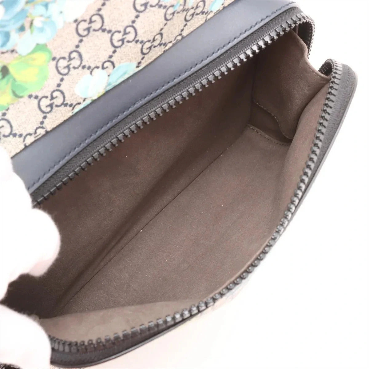 Pre-Loved GG Blooms Backpack Monogram Coated Canvas with Silver Hardware, Beige Multicolor