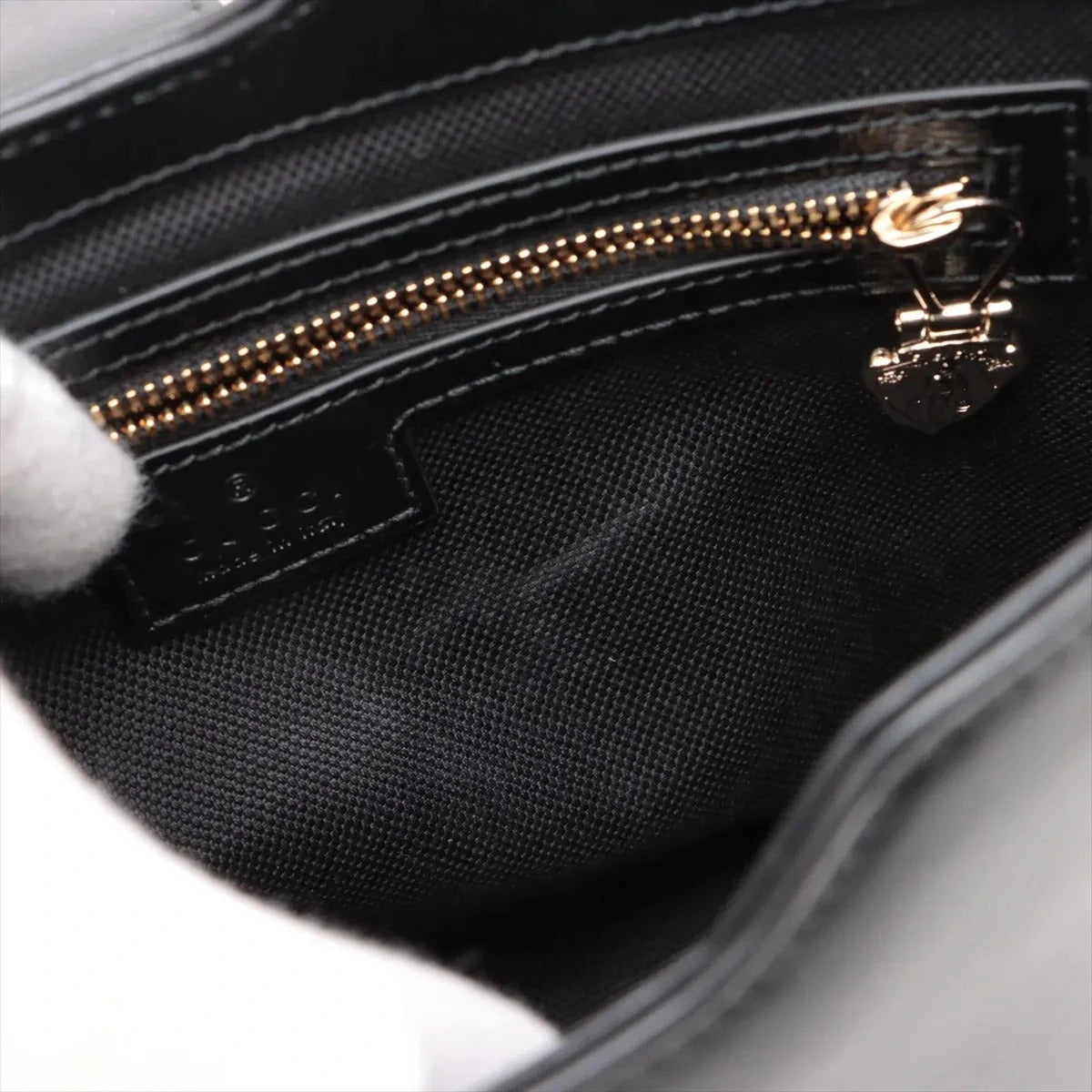 Pre-Loved Web Bucket Bag Bucket Bag Leather with Gold Hardware, Black