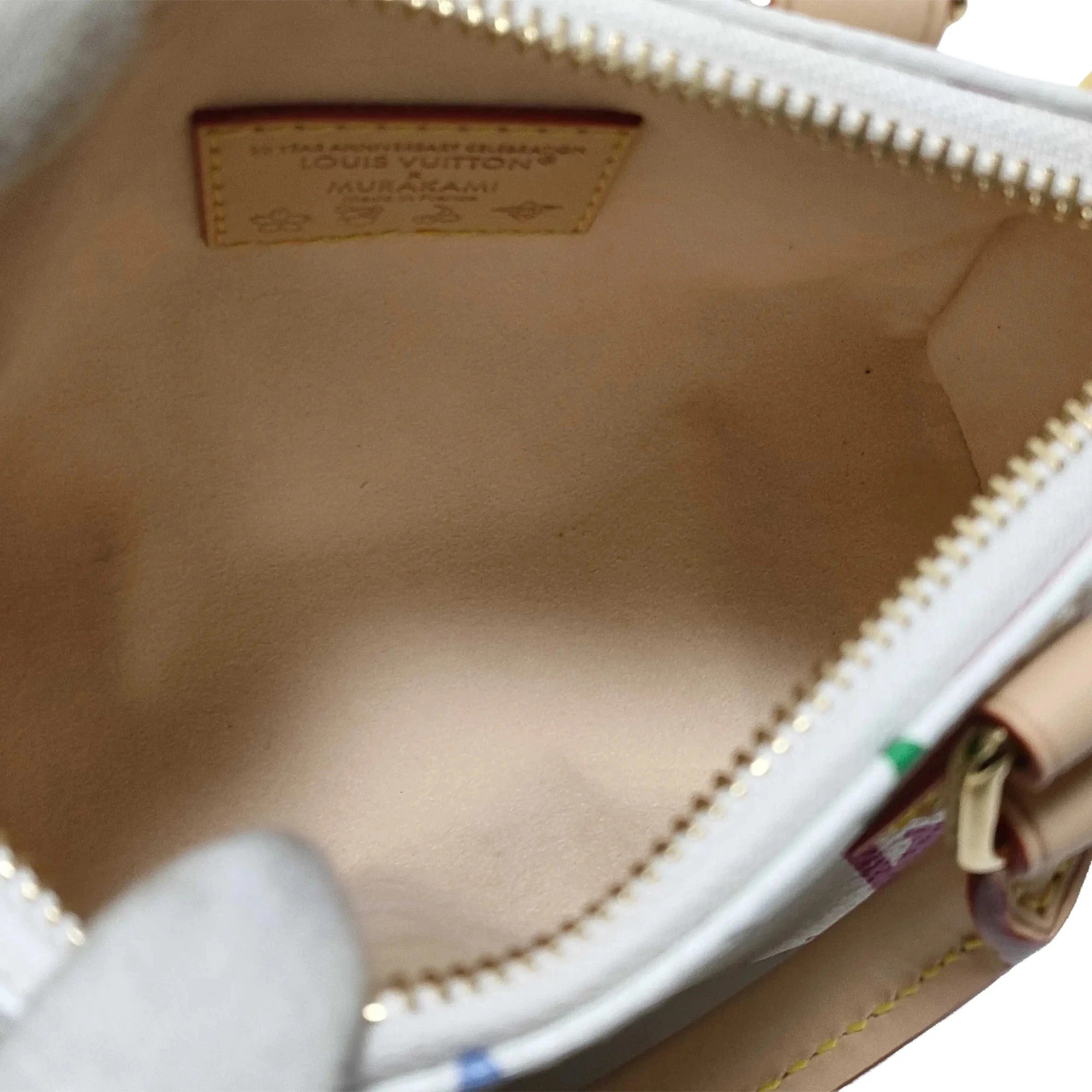 Pre-Loved Nano Speedy Handbag Monogram Multicolore Coated Canvas Nano with Gold Hardware, White Multicolor
