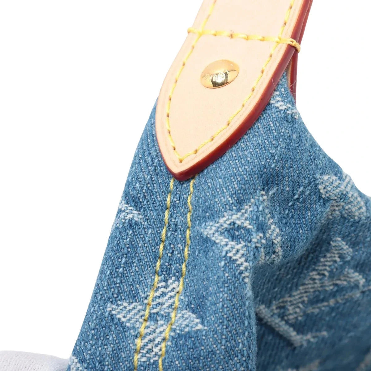 Pre-Loved Pochette Accessoires Pochette Monogram Denim with Gold Hardware, Blue