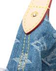 Pre-Loved Pochette Accessoires Pochette Monogram Denim with Gold Hardware, Blue