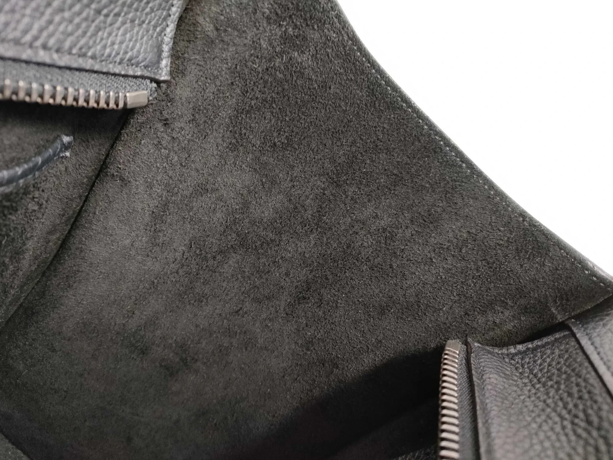 Pre-Loved Luggage Tote Leather Micro with Silver Hardware, Black