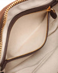Pre-Loved Arcadie Handbag Suede Small with Gold Hardware, Brown