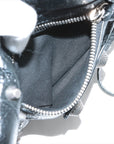 Pre-Loved Le Cagole Crossbody Bag Leather Mini with Silver Hardware, Black