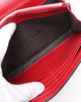 Pre-Loved Dionysus Wallet on Chain Crossbody Bag Leather Mini with Aged Silver Hardware, Red