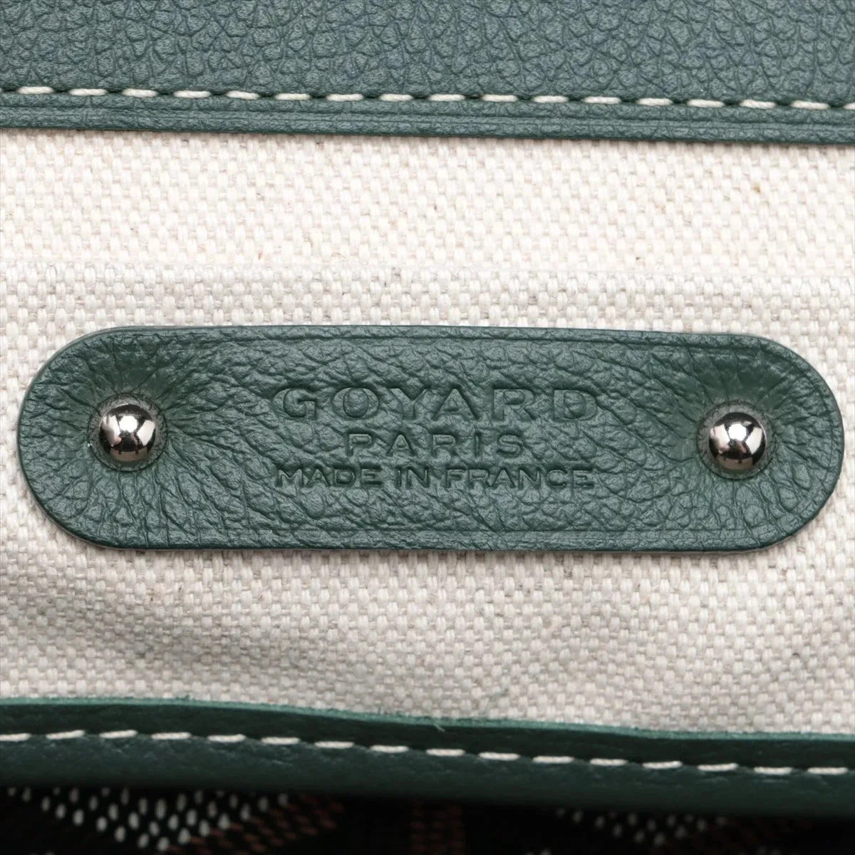 Pre-Loved Saïgon Souple Tote Goyardine Coated Canvas MM with Silver Hardware, Green