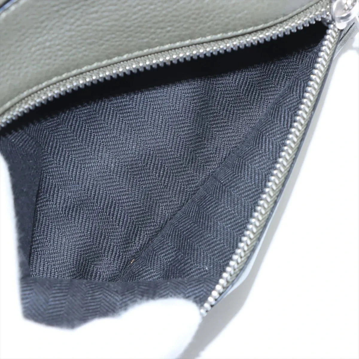 Pre-Loved Puzzle Crossbody Bag Leather Small with Silver Hardware, Khaki Green