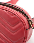 Pre-Loved GG Marmont Matelassé Belt Bag Quilted Leather with Aged Gold Hardware, Red