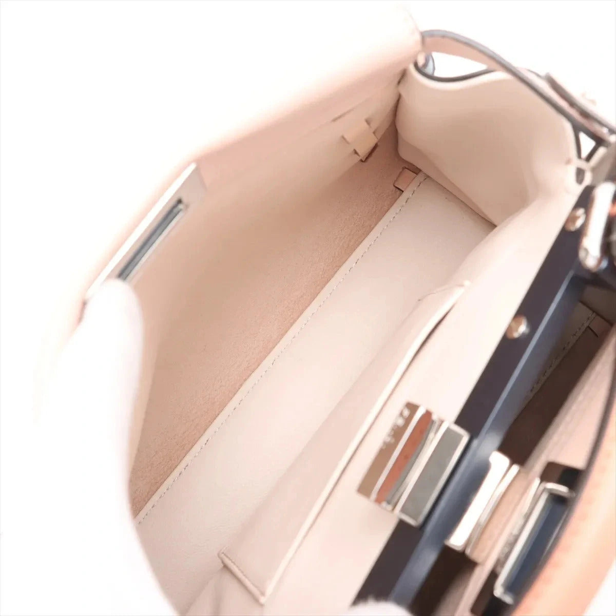 Pre-Loved Peekaboo Handbag Leather Mini with Silver Hardware, Pink