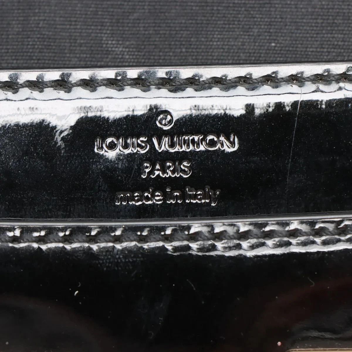 Pre-Loved Louise Clutch Patent Leather with Gold Hardware, Black