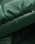 Pre-Loved The Chain Pouch Shoulder Bag Leather with Gold Hardware, Green