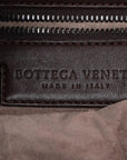 Pre-Loved Veneta Shoulder Bag Intrecciato Leather Medium with Gunmetal Hardware, Dark Brown