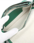 Pre-Loved Plumet Crossbody Bag Goyardine Chevron Coated Canvas with Silver Hardware, Green