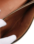 Pre-Loved Triomphe Wallet on Strap Crossbody Bag Triomphe Coated Canvas with Gold Hardware, Brown
