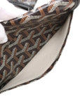 Pre-Loved Saint Louis Tote Goyardine Chevron Coated Canvas GM with Silver Hardware, Black/Brown