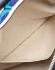 Pre-Loved Puzzle Handbag Embroidered Leather Small with Silver Hardware, Black Multicolor