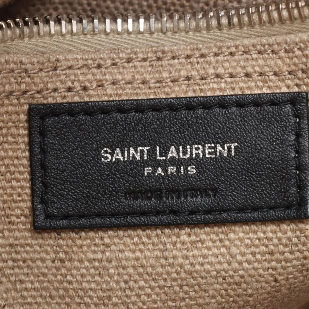 Pre-Loved Université Flat Crossbody Pouch Crossbody Bag Plain Canvas with Silver Hardware, Beige