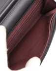 Pre-Loved Wallet on Chain Crossbody Bag Quilted Leather with Silver Hardware, Black