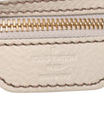 Pre-Loved Mahina XL Shoulder Bag Monogram Leather XL with Gold Hardware, Off-White