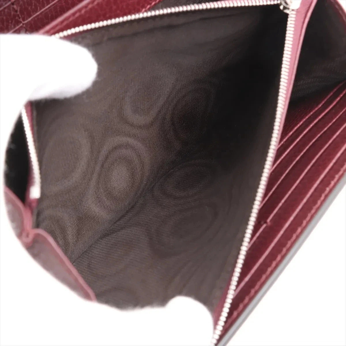 Pre-Loved Dionysus Chain Wallet Crossbody Bag Leather Mini with Aged Silver Hardware, Burgundy